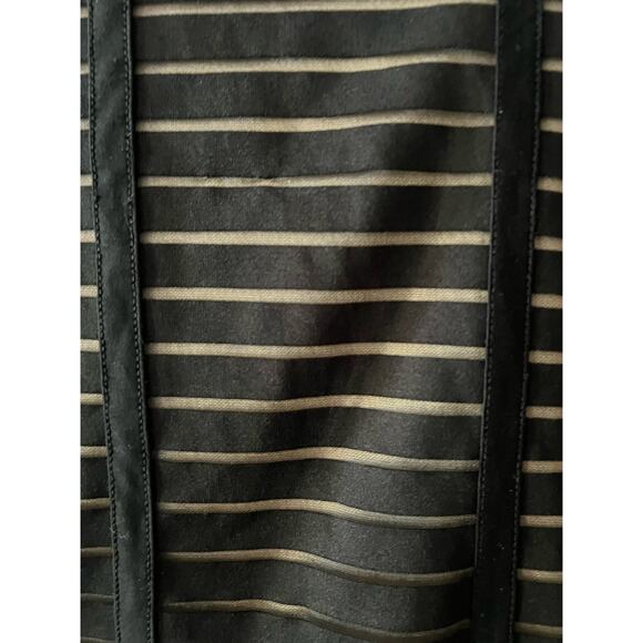 Forever 21 Skirt Women's Medium Black Cream Striped Mini Fitted Bodycon Twee - Picture 2 of 8
